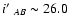 $i\hbox{$^\prime$ }_{AB} \thicksim26.0$