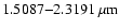 $1.5087{-}2.3191~\ensuremath{\mu {\rm m}} $