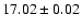 $17.02\pm0.02$