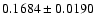 $ 0.1684 \pm 0.0190 $