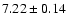 $ 7.22 \pm 0.14 $
