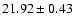$ 21.92 \pm 0.43 $