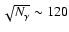 $\sqrt{N_\gamma}\sim 120$