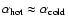 $\alpha_{\rm hot} \approx \alpha_{\rm cold}$