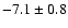 $-7.1\pm 0.8$