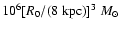 $10^6 [R_0/(8~{\rm kpc})]^3~M_\odot$