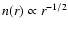 $n(r)\propto r^{-1/2}$