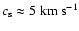 $c_{\rm s}\approx 5~{\rm km~s}^{-1}$