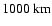 $1000~{\rm km}$