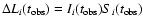 $\Delta L_i(t_{\rm obs})= I_i(t_{\rm obs})S_i(t_{\rm obs})$