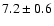 $7.2\pm0.6$