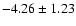 $-4.26\pm1.23$