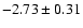 $-2.73\pm0.31$