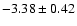 $-3.38\pm0.42$