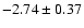 $-2.74\pm0.37$