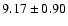 $9.17\pm0.90$