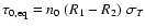 $\tau_{0,{\rm eq}} = n_0~(R_1-R_2)~\sigma_T$
