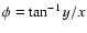 $\phi=\tan^{-1} y/x$