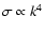 $\sigma \propto k^4$