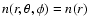 $n(r,\theta,\phi)=n(r)$