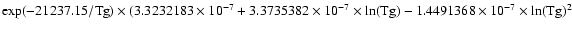 $\exp(-21237.15/{\rm Tg})\times (3.3232183\times
10^{-7}+3.3735382\times 10^{-7}\times \ln({\rm Tg})-1.4491368\times 10^{-7}\times
\ln({\rm Tg})^2$