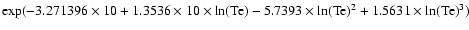 $\exp(-3.271396\times 10+1.3536\times 10\times \ln({\rm Te})-5.7393\times
\ln({\rm Te})^2+1.5631\times \ln({\rm Te})^3)$