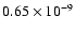 $0.65\times 10^{-9}$
