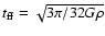 $t_{\rm ff}=\sqrt{3\pi/32G\rho}$