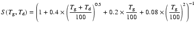 $S(T_{\rm g},T_{\rm d})=\left(1+0.4\times
\left(\displaystyle\frac{T_{\rm g}+T_{...
...}}{100}+0.08\times\left(\displaystyle\frac{T_{\rm g}}{100}\right)^2\right)^{-1}$