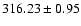 $ 316.23 \pm 0.95 $