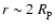 $r \sim 2~R_{\rm p}$