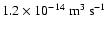 $1.2 \times 10^{-14} \;{\rm m}^3~{\rm s}^{-1}$