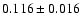 $0.116\pm 0.016$