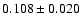 $0.108\pm 0.020$