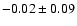 $-0.02 \pm 0.09$