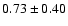 $0.73 \pm 0.40$