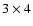 $3\times4$