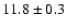 $ 11.8\pm 0.3$