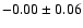 $-0.00\pm0.06$