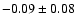 $-0.09\pm0.08$
