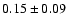 $0.15\pm0.09$