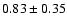 $0.83\pm0.35$