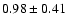 $0.98\pm0.41$