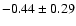 $-0.44\pm0.29$