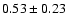 $0.53\pm0.23$