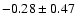 $-0.28\pm0.47$