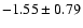 $-1.55\pm0.79$