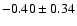 $-0.40\pm0.34$