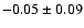 $-0.05\pm0.09$