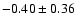 $-0.40\pm0.36$